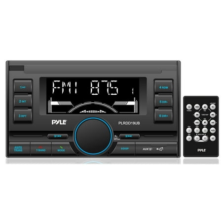- PYLE PLRDD19UB - Bluetooth Digital Receiver with USB/SD Card Readers, AM/FM Radio, AUX Input, Remote Control, Double DIN