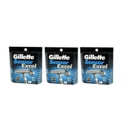 Gillette Sensor Excel Refill Blade Cartridges, 10 Ct. (Pack of 3) + LA Cross Tweezers 71817
