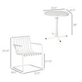 thumbnail image 3 of Outsunny 3 Pieces Patio Bistro Set, Metal Frame Garden Coffee Table Set with 2 Chairs & Round Table for Outdoor Yard Porch Poolside Balcony, White, 3 of 10