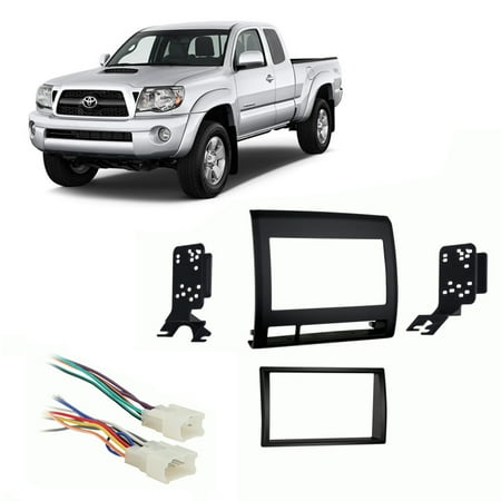 Fits Toyota Tacoma 2005-2011 Double DIN Car Harness Radio Dash Kit - Black - Walmart.com