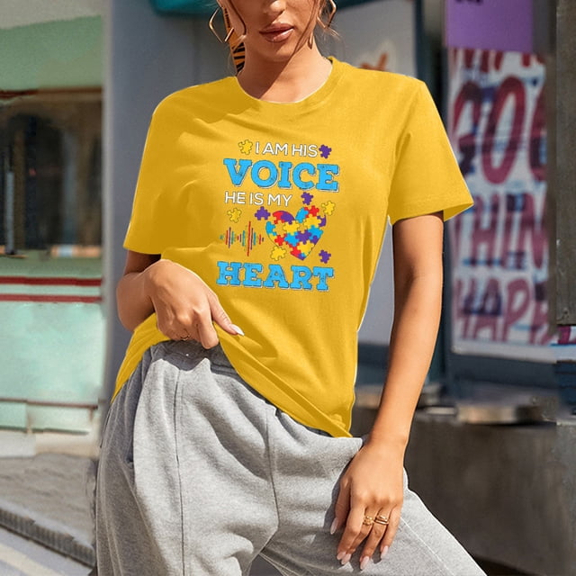 Daisyyozoid T-Shirt Joyeuse Fête des Mères pour Femmes Col Rond Imprimé Lettre Manches Courtes Décontracté