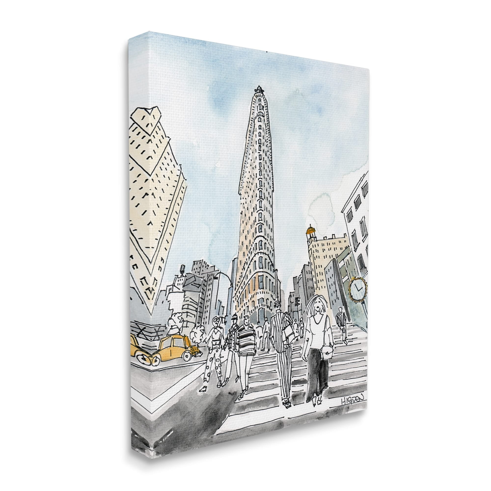 Stupell Industries Urban City Streets Crosswalk Town & City Painting Gallery Wrapped Canvas Print Wall Art