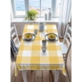 thumbnail image 3 of Plaid Yellle, Rectangle Tablecloth, Rural Abstract Geometric Lattice Waterproof & StainResistant Tablecloth, Washable Oil-proof Table Cover for Dining/Party/Wedding/Camping/Buffet 60x102 In, 3 of 9