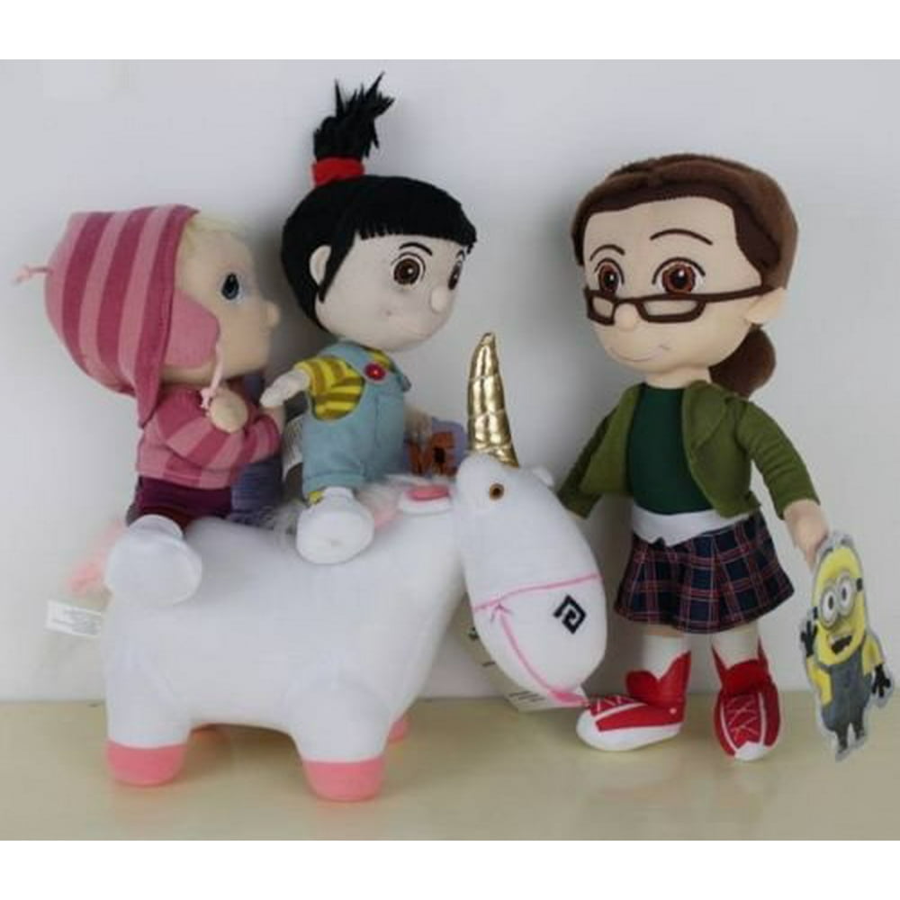 World of Toys 4X Despicable Me 9" Agnes Edith Margo Girl Unicorn