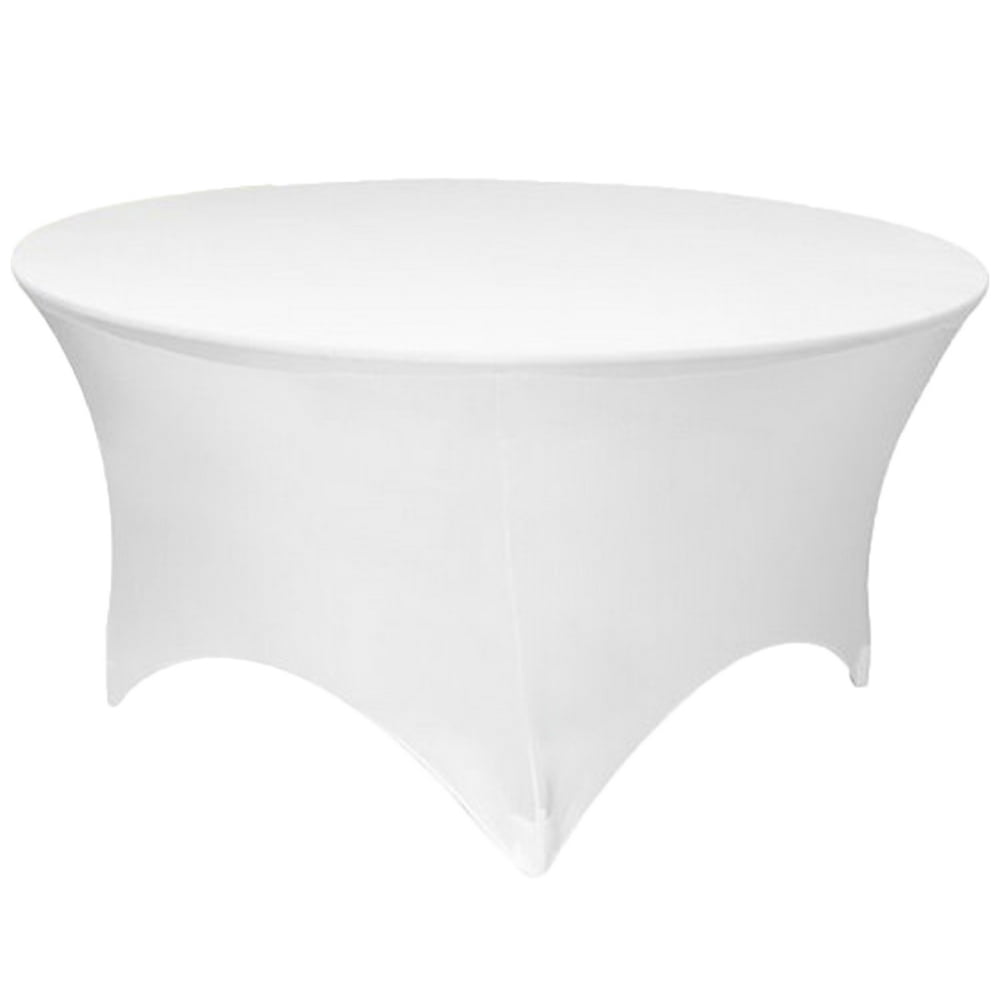 Gowinex White 5 ft. Round Spandex Tablecloth Fitted Table Cover
