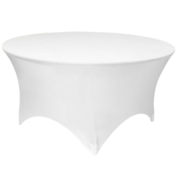 Gowinex White 6 Ft Round Spandex, White Round Spandex Table Covers