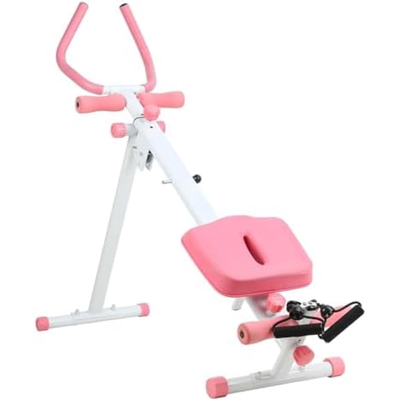 4-in-1 Exercise Equipment,Rowing Machine,Leg Press Machine,Ab Glider Machine,Roman Chair Fitness Equipment,Foldable Home Gym Full Body Fitness Machine with Adjustable Heights