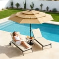 thumbnail image 3 of 9ft 3-Tier Patio Umbrella with 24 Solar LED Lights,Vented Canopy, Easy Crank and Push Button Tilt, 8 Sturdy Ribs, Waterproof UV Protection,Market Sunshade for Garden, Backyard, Deck, Poolside, 3 of 8