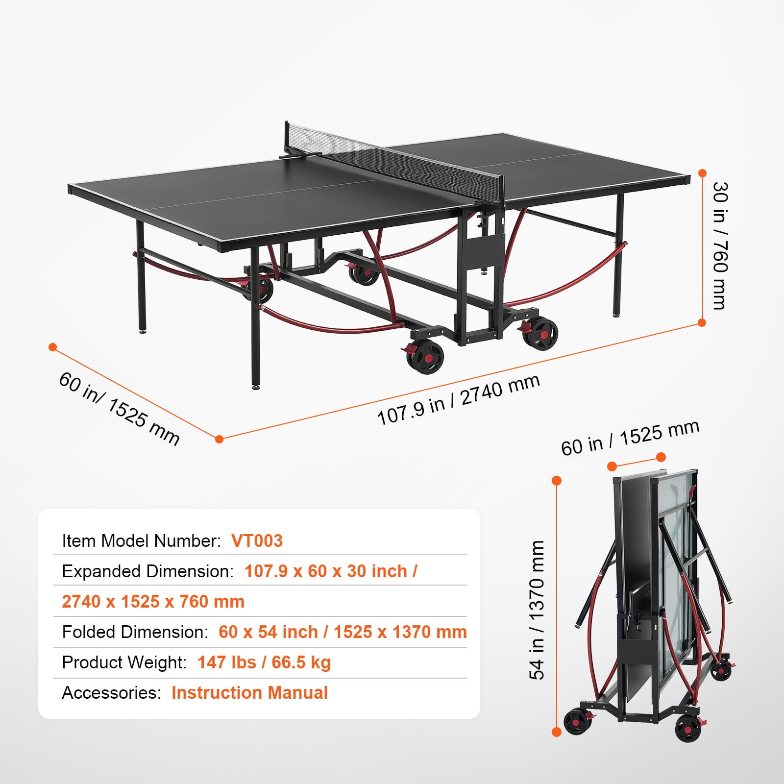 KFFKFF Table Tennis Set, Pro-Level Ping Pong Experience, Weather-Resistant Aluminum Play Surface for Both Indoor & Outdoor, Easy-to-Move Folding Design with Secure Locking Wheels