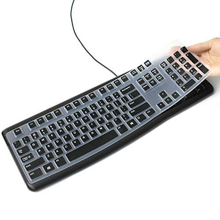 Silicone Keyboard Cover for Logitech K120 & MK120 Ergonomic Desktop USB Wired Keyboard Ultra Thin Protective Skin (for Logitech MK120 K120  Black) The Keybaord Cover ONLY COMPATIBLE with: Logitech Ergonomic Desktop USB Wired Keyboard (Model: K120 & MK120) br> The Keybaord Cover NOT COMPATIBLE with: Logitech Bluetooth Multi - Device Keyboard K380 Logitech Bluetooth Multi - Device Keyboard K480 Logitech Bluetooth Illuminated Keyboard K810 Logitech Bluetooth Easy-Switch Keyboard K811 Logitech Wireless Keyboard K360 Logitech Multi - Device Wireless Keyboard K780 Please check your keyboard model before Ordering? The Masino Keyboard Skins are made of international popular environmental material--Silicone  touching soft  non-toxic  noncorrosive  anti-yellow  wear-resistant as well as heat-resistant. The surface has anti-slide function  lets you type with ease. Ultra thin design lets you open and close your computer without any affection. Smoothly paste on the keyboard  its good heat radiation function dose not affect the heat radiation of keyboard. Easy to clean. It can be directly flushed by water and become clean after being slightly scrubbed   then duplicate uses. Waterproof  Dust-proof and dirt-proof design can prevent liquid  dust  cigarette ash  biscuit crumbs and so on falling into your keyboard to affect the keyboard life.