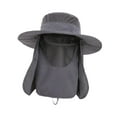 thumbnail image 2 of Sombrero para el portátil para exteriores con protección facial para deportes al libre, jardinería y acampada. Gris oscuro, 2 of 8
