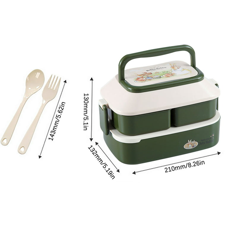 Fridja Stainless Steel Lunch Box Student Insulation Work Lunch Box  Double-Layer Portable Large-Capacity Multi-Layer Lunch Box 