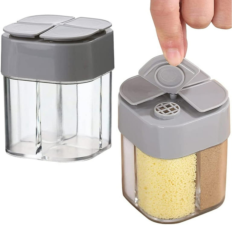 4 Pack Multi Spice Container Portable Travel Camping Seasoning Condiment  Spice Containers Cooking Spice Dispenser Plastic Salt Pepper Spice Shaker