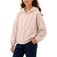 thumbnail image 3 of Jalioing Girls Sun Jacket Lightweight Zip Up Hooded Jacket Spring Fall Windproof Outdoor Jacket with Pocket 3-16 Years, 3 of 9