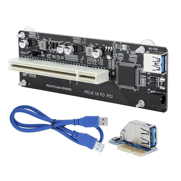 Tarjeta de expansión vertical de resina con adaptador PCIE a PCI dual con cable de conexión de 0,6 m