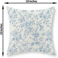 thumbnail image 6 of Baby Blue Floral Pillow Covers 20x20 Set of 2 Vintage Rustic Toile Chinoiserie Floral Throw Pillows Blue and Cream Flower Decorative Pillowcase Outdoor Decor Linen Cushion Case for Couch Sofa, 6 of 7