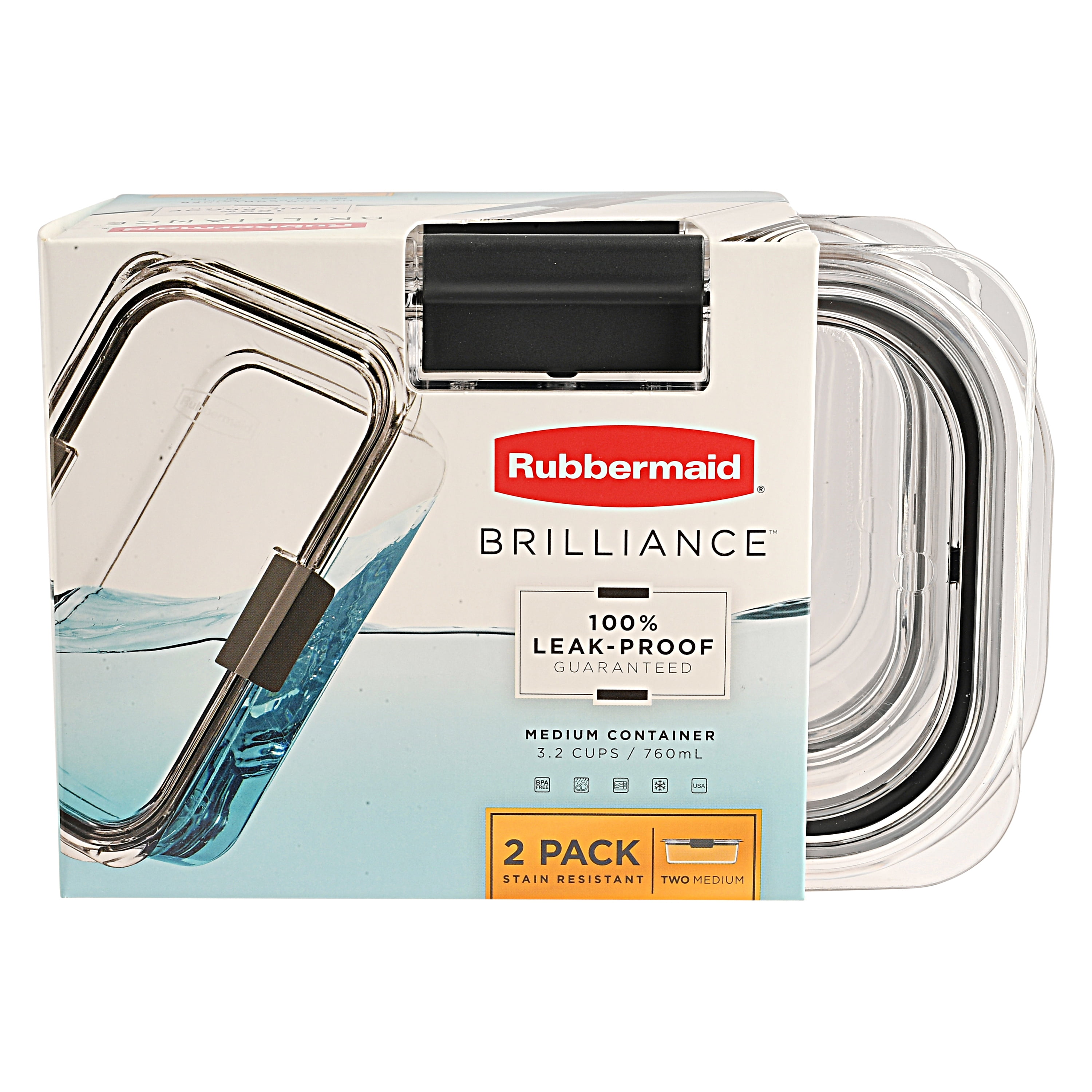 Rubbermaid Brilliance Food Storage 2pk 3 2 Cup