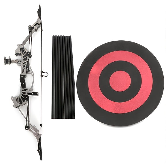 16" Mini Compound Bow Arrows Set 16lbs Archery Toy Game Adult Target Shooting