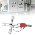 thumbnail image 3 of Sixrun Llave Cruzada Multifuncional de 4, Herramientas para electricistas de Aleación de Zinc, Para Gabinetes de Control de Electricidad de Agua, Puerta de Tren de, 3 of 7