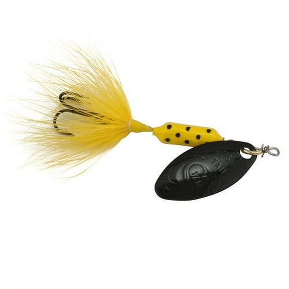 Yakima Bait Worden's Original Rooster Tail Fishing Lure, Yellow Dalmatian & Peach, 1/16 oz., Size 12, 206 YLDA-PB