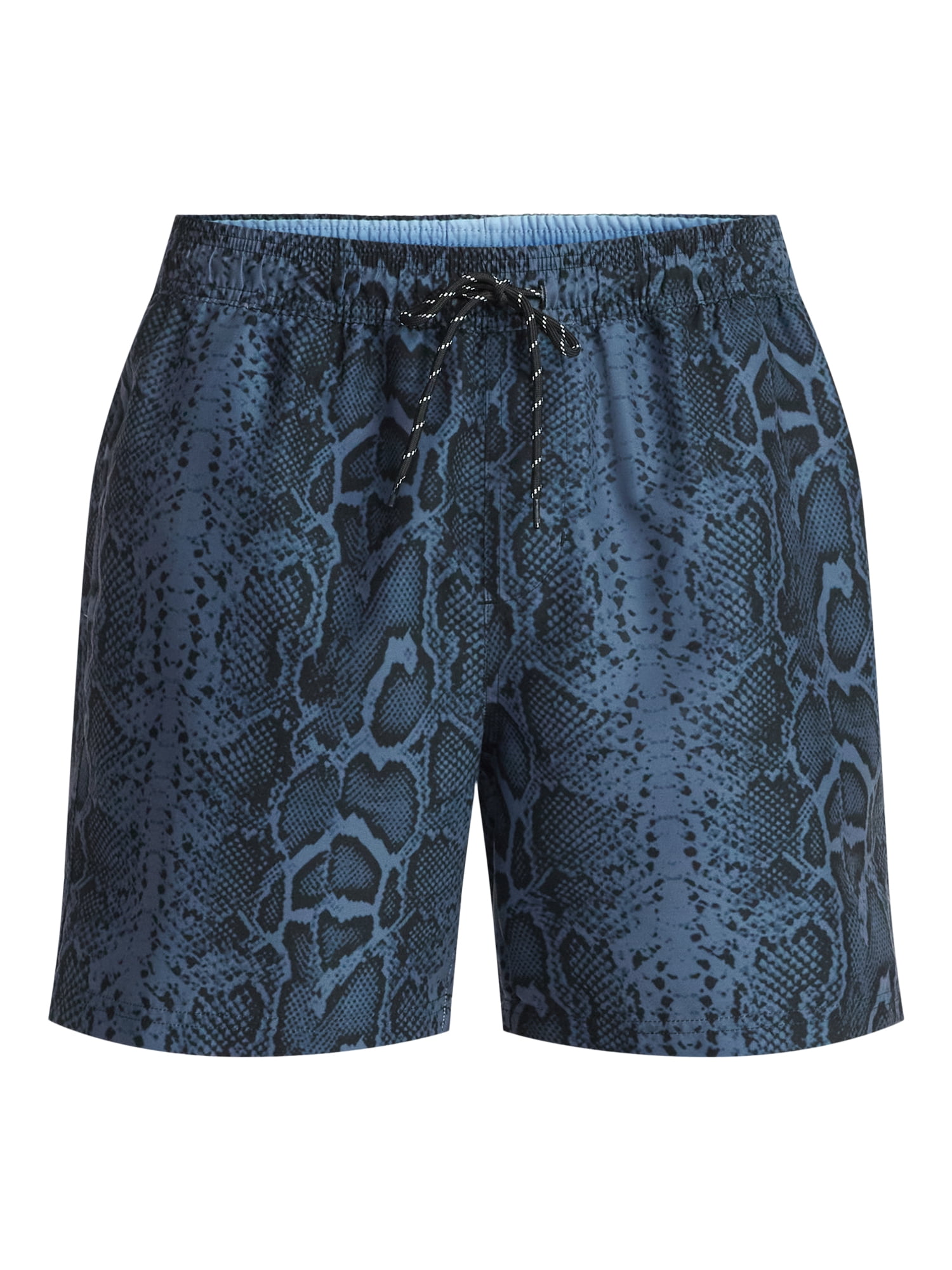 No Boundaries Elastic Waist Swim Shorts, 6" Inseam, Men's & Big Men's