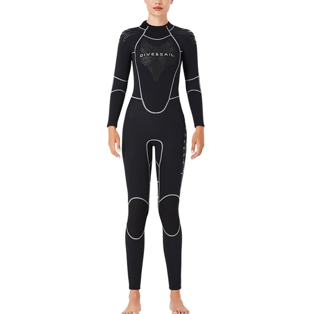 DIVE SAIL Traje de buceo 3MM Neopreno Traje de neopreno a prueba de frío Servicio de larga duración Tecnología textil Material de calidad Accesorio de surf hembra gris L Sweethay OD019365-16