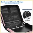 thumbnail image 4 of Pink-lacepalm Printed Zipper Binder with Handle&Shoulder Strap 2 inch 3 Ring 500+300 Sheet Capacity File Folder Organizer, 4 of 8