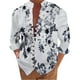 thumbnail image 1 of Camisas Vaqueras Para Hombre XXL Camisa de manga larga con estampado 3D digital y cuello con botones sueltos para ocio en la playa para hombre (Grey, M), 1 of 4