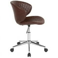 thumbnail image 2 of Home and Office Upholstered Low Back Chair in Brown Vinyl, 2 of 4