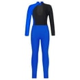 thumbnail image 4 of YONGHS Girls Gymnastics Unitards Long Sleeves Ballet Dance Bodysuit Leotards with Leggings Set Blue 6, 4 of 5