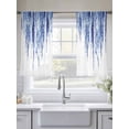 thumbnail image 5 of Navy Blue Sheer Curtains 45 Inch Length 2 Panels Set, Summer Botanical Leaves Watercolor Voile Window Treatment Rod Pocket Small Kitchen Curtains Drapes for Bedroom 52"x45"x2, 5 of 7