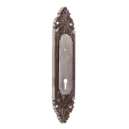 Victorian One Handle - Darice Door Knob Backplates: Tarnished Metal with Victorian Design