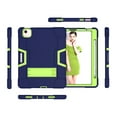 thumbnail image 2 of Allytech iPad Air 5 Case 2022, iPad Air 4 Case 2020, Heavy Duty Protection Shockproof Build In Kickstand Pencil Holder Kids Friendly Case for Apple iPad Air 5th 4th Generation, BlackNavyblue/Olivine, 2 of 7