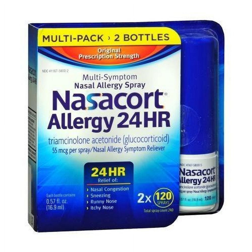 Nasacort Allergy 24hr Multi-Symptom Nasal Allergy Reliever 0.57 oz, 120 ct
