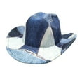 thumbnail image 3 of Weikingp Fedoras for Women Sun Visor Hat Western Cowboy Hat for Women Man Wide Brim Cowboy Hat for Costume Dress Up Cosplay Cowboy Hat Cowboy Hats for Women Blue M Clearance！, 3 of 9