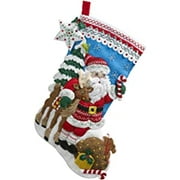 Bucilla 18-Inch Christmas Stocking Felt Applique Kit, 86647 Nordic Santa