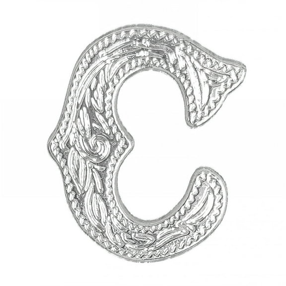 Alphabet Letter C Shiny Silver Screw back Concho 3/4" Tall 1339-03