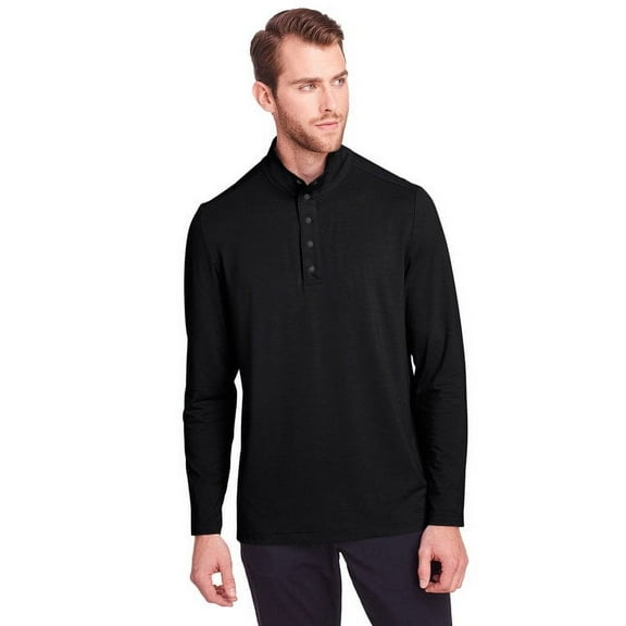 North End NE400 Men's JAQ Snap-Up Stretch Performance Pullover-Black-2XL