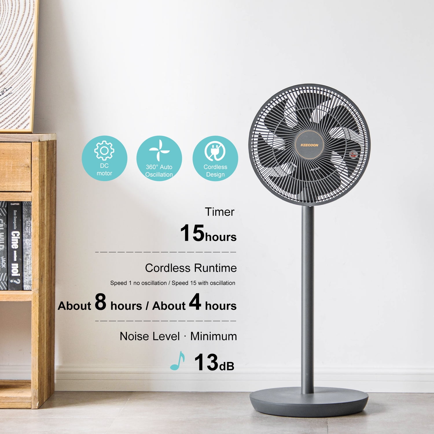 Outdoor Cordless Pedestal Fan for Patios Home, 360 Ubuy Trinidad and
