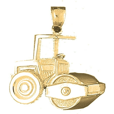 18K Yellow Gold Steam Roller Pendant - 33 mm