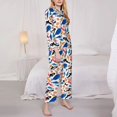 thumbnail image 3 of Gukieu Cute Sea Animals Print Women's Long Sleeve Pajama Set, Button Top Elastic Pocket Pajama Pants Two Piece Set Home Wear-XX-Large, 3 of 7