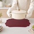 thumbnail image 3 of Unique Bargains 2 Pcs Rectangular Faux Leather Placemat Wine Red, 3 of 5