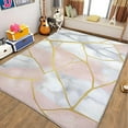 thumbnail image 3 of Living Room Area Rugs, Marble Geometric Shape Texture Printed Design Carpet, Rose Gold Washable Rectangle Rug, Soft Short Pile Carpet For Bedroom Dining Room Non-Slip Rug, 3 of 7