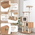 thumbnail image 5 of Modern Wooden Cat Tree with Perch Condos and Washable Cushions, 5 of 9