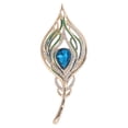 thumbnail image 5 of Ziurtnc Elegant Feather Shape Brooch Colorful Rhinestones Inlaid Pin Creative Hat Shawl Suit Enamel Badge Coat Outfit Accessories, 5 of 8