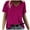 Hot Pink, variant on fatyb Women's V Neck T Shirts Short Sleeve Casual Loose Tshirts Solid Color Summer Tee Blouses for Women