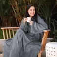 thumbnail image 4 of Catalonia Wearable Blanket with Sleeves and Pocket, Soft Fleece Mink Micro Plush Wrap Throws Blanket Robe for Women and Men 73” x 51”, 4 of 4