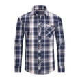 thumbnail image 5 of Onimisc Men's Big and Tall Casual Button Down Shirts Cotton Long Sleeve Plaid Work Shirts for Men, 5 of 7