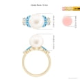 thumbnail image 5 of ANGARA Freshwater Cultured Pearl & Swiss Blue Topaz Butterfly Ring in 14K Yellow Gold for Women | June Birthstone, Birthday, Anniversary, Jewelry Gift for Women | Pearl Ring, 5 of 8