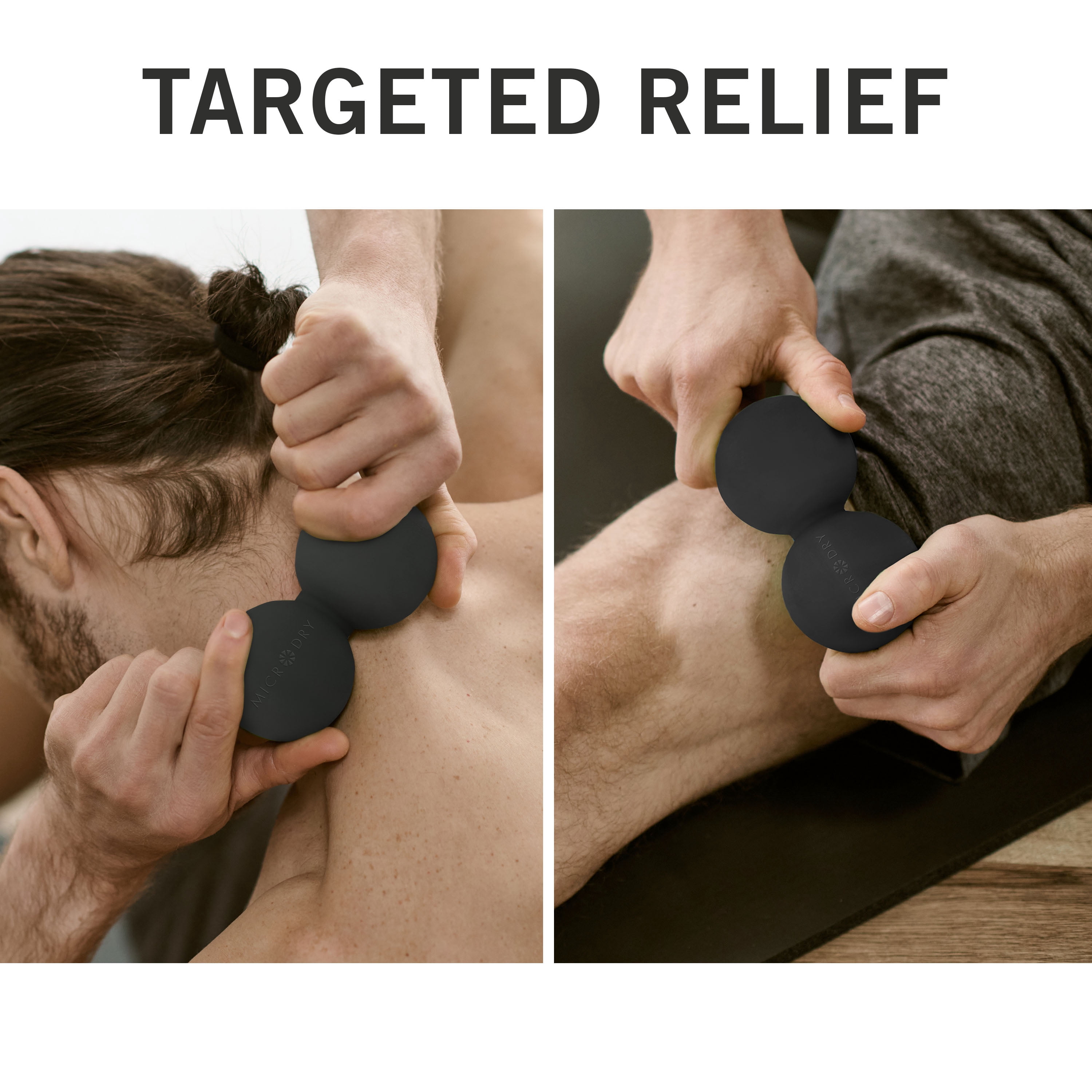 Microdry Dual-Ball Massage Roller for Deep Tissue Relief, Black